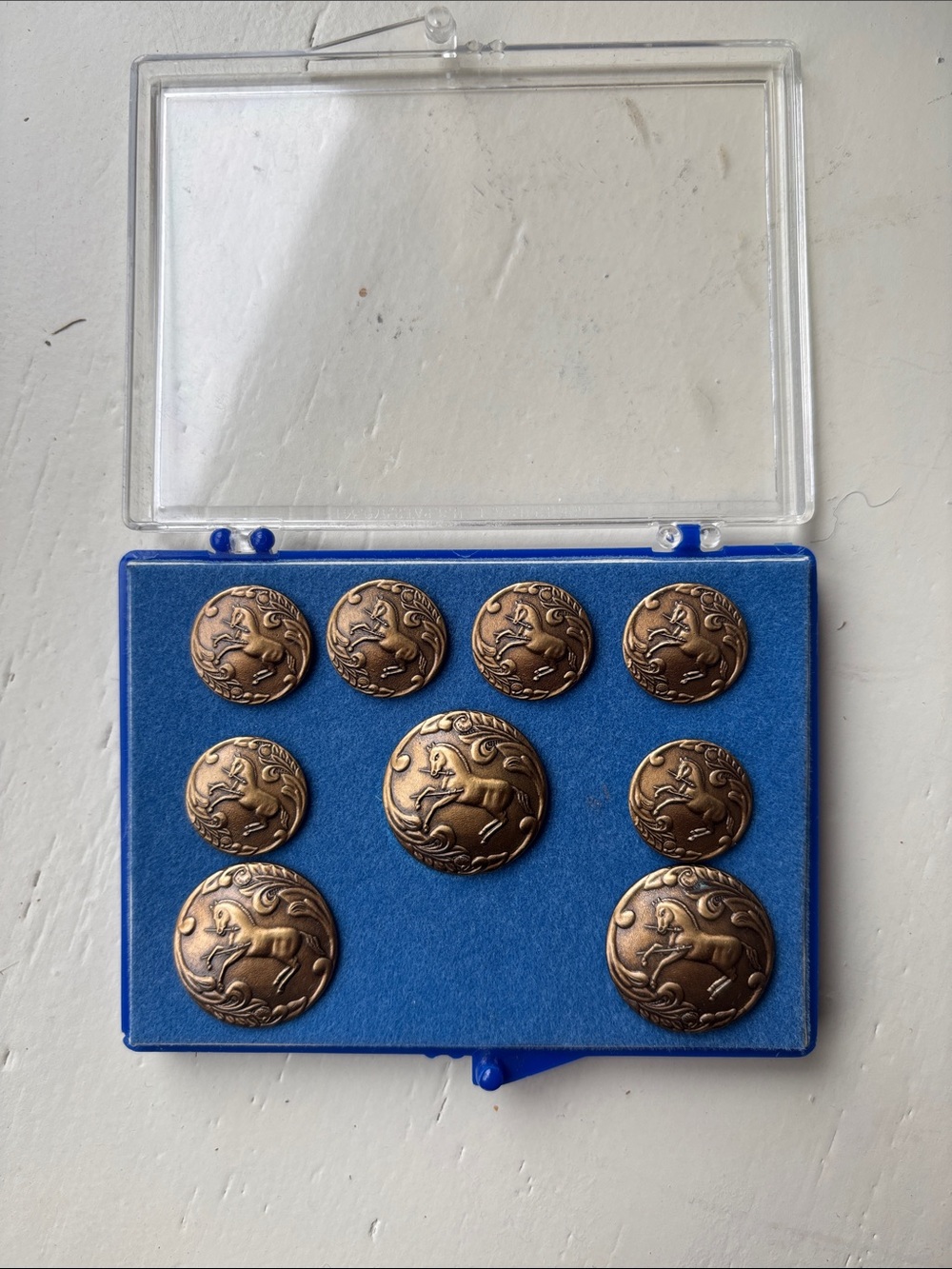 Antique Bronze Horse Motif Button Set